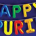 Purim Decorations Balloons - Happy Purim 16" Letter Balloons - Multi-Color Decor - Party Supplies