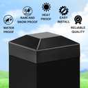 Dunzy Aluminum Fence Post Caps 2" x 2" Black Post Caps Fence Topper Pressure Fit Post Cover for Mailbox Metal Wood Plastic Vinyl Iron Deck Railing(24 Pcs)