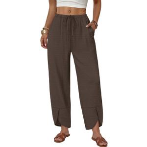 Sampeel Wide Leg Pants Woman Palazzo Capri Pants Cropped Spring Summer Vacation Outfits Fashion Clothing Beach Clothes 2026 XXL