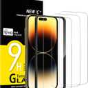 NEW'C 3 Pack Designed for iPhone 14 Pro Max Screen Protector (6.7 inches),Enhanced Tempered Glass Protection with easy installation tool included,Case Friendly Ultra Resistant (Transparent)