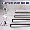 3/4 Inch (19mm) OD Round Metal Pipe, 304 Stainless Steel Tubing, 12" Length Weldable Industrial Straight Tube, 1 PCS