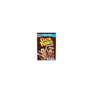 Cocoa PEBBLES Cereal, Chocolatey Kids Breakfast, Gluten Free Rice Crunch, 27.5 oz Mega Size Cereal Box (BBD: 07/08/26) / Cinnamon Toast Crunch Breakfast Cereal, Crispy Cinnamon Cereal, 12 oz BBD: 09/07/26