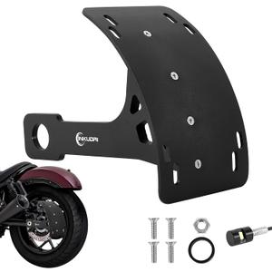 Universal Curved Motorcycle License Plate Bracket With Light Rear Axel Motorcycle License Plate Relocation Holder Swing Arm Side Mount Tag Frame For Rebel 500 YZF R6 R7 R8 Vulcan S 650 MT03 MT09 TW200