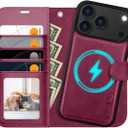 OCASE for iPhone 17 Pro Max Detachable Wallet Case with Card Holder, 2 in 1 PU Leather Flip Folio with RFID Blocking Stand Wrist Strap Shockproof Phone Cover 6.9 Inch 2025, Burgundy