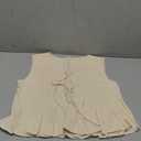 Linen Bow Tie Front Tank Top Women Coquette Pleated Peplum Blouse Y2K Babydoll Ruffle Shirt Sleeveless Tunic Outfits Size M
