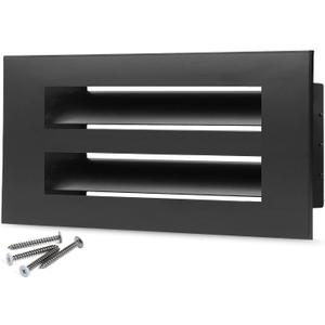 10x4 Modern AC Vent Cover Decorative Air Vent Register Grille, Linear Slot Diffuser, Adjustable Airflow, Quiet Operation, HVAC Vent Cover for Ceiling, Wall & Floor, Black Aluminum Alloy