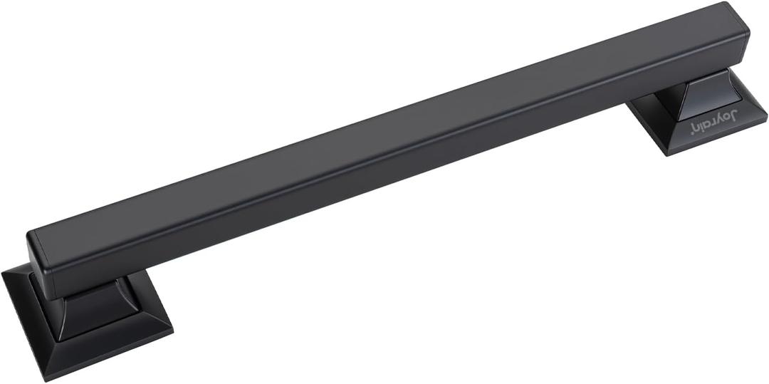 Joyrain Stainless Steel Square Grab Bar - ADA Compliant 500lb Weight Limit, 24 Inch Bathroom Safety Rail for Seniors & Disabled (Matte Black)