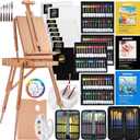 196Pcs Deluxe Artist Painting Set with French Easel, 48 Colors Acrylic & Oil Paints, 24 Colors Watercolor Paints, Art Paint Supplies for Artists, Beginner & Adults. 