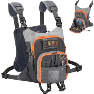 QulayQualy Fly Fishing Pack - Chest Pack with Work Station Lightweight Tackle Fishing Bag with Quick-Release