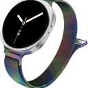 Slim Metal Band Compatible with Samsung Galaxy Watch 8 40mm 44mm/Galaxy Watch 8 Classic 46mm,Mesh Magnetic Stainless Steel Strap Milanese Loop Wristband Women Men