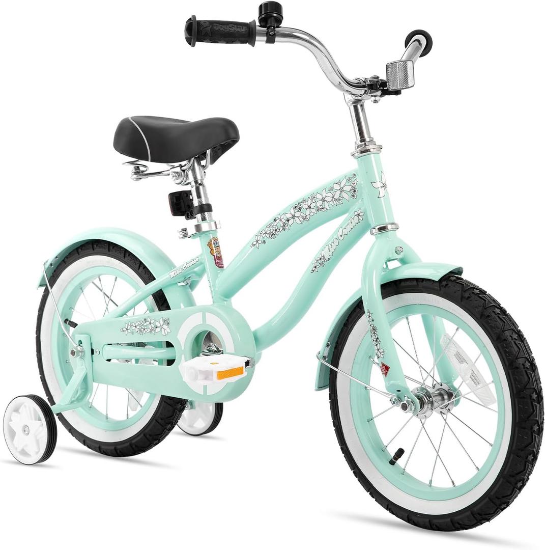 JOYSTAR 12 14 16 Inch Kids Cruiser Bike for Ages 2-7 Years Old Girls & Boys, Kids' Bike with Training Wheels, Coaster Brake, Adjustable Seat & Fenders, Child Bicycles