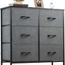 WLIVE Dresser for Bedroom with 6 Drawers, Closet Dresser with Fabric Bins, Chest of Drawers for Closet, Living Room, Hallway, Dark Grey
