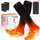 Heated Socks for Men Women APP Control Electric Heating Socks 7000mAh Rechargeable Battery Heate Thermal Socks for Winter Camping Fishing Cycling Skiing Hunting Hiking (Black1-2 Pair, 6-14 USA Size)