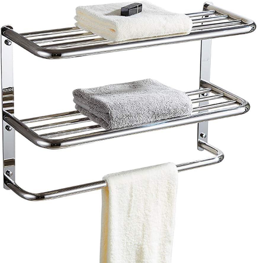30 Inches Towel Racks for Bathroom with Towel Bars, Multilayer Hotel Towel Shelf SUS304 Stainless Steel, 3-Tier Towel Shelves Extra Long Wall-Mounted, Polished Finish