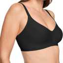 Warner's Women's Easy Does It Underarm-smoothing With Seamless Stretch Wireless Lightly Lined Comfort Bra Rm3911a (Large, Rich Black)