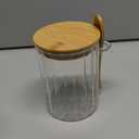 Glass Jar Sugar Container with Bamboo Spoons Lids 16 oz Sugar Bowl Coffee Bar Food Storage Jar Cereal Nuts Salts Coffee Tea Flour Sugar Container Spice Jar