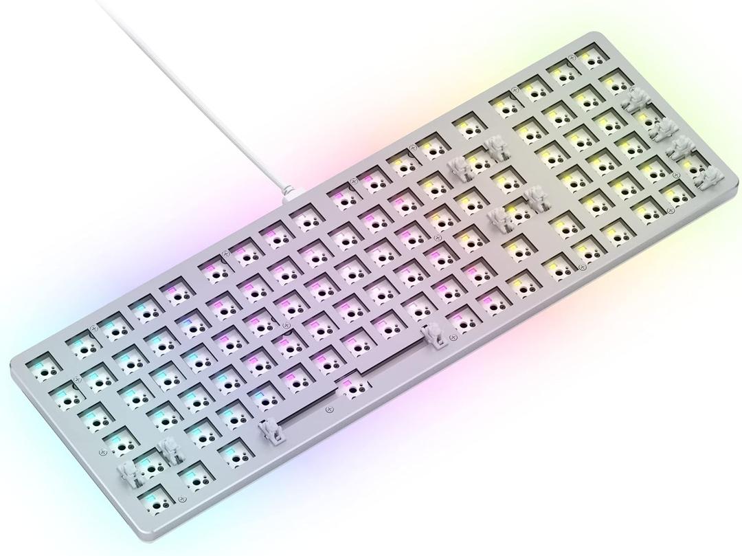 Glorious Gaming GMMK 2 Full Size (96%) Barebones (Frame Only) - Mechanical Gaming Keyboard Frame, Full Size (96%), Aluminum, Customizable, Per Key RGB, American QWERTY Layout - White
