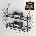 KES 30-Inch Pot Rack Wall Mounted, 8 Secure Lid Holders & 12 Sturdy Hooks
