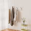 Coat Hooks Wall Mount for Hanging - Large Heavy Duty Backpack Hooks for Wall, Hold up to 30 lbs, Big Hanger Hooks for Towels, Purses, Clothes, Mudroom, Bathroom, Door, Silver, 4 Pack