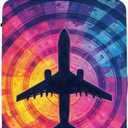 Airplane Silhouette Luggage Protector, Scratch Resistant Suitcase Cover for Frequent Flyers, Travel Essentials for Business Trips (02)