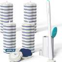 Disposable Toilet Brush: Toilet Bowl Brush and Holder Set with 40 Wand Refills, Upgraded Handle, 2X Cleaners, Toilet Cleaning System with Storage Caddy for Sink, Bathtub, Floor, Drain (Green)