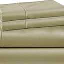 100% Organic Cotton Sheets for Queen Size Bed Set - 4 PC Organic Queen Sheets Set - Soft, Comfy, Breathable & Cooling - 16 Deep Pockets, Easy-Fit, Extra Soft Percale Bedding Set - Sage