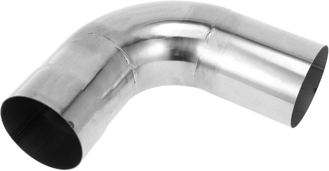 Motoforti 90 Degree Mandrel Exhaust Tube Car Exhaust Pipe Mandrel Bend DIY Custom Tubing Pipe 2.5" OD 5.91" Leg Length 304 Stainless Steel Silver Tone