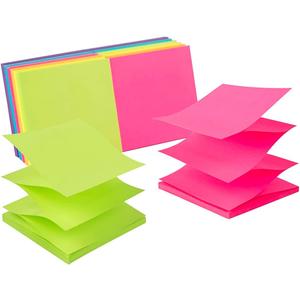 7 x (12 Pack) Pop-up Sticky Notes 3x3 in,Bright Colors Super Sticking Power Memo Pads, 6 Colors, Strong Adhesive