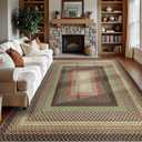 Ileading Faux Braided Large Area Rug 8'x10' Washable Farmhouse, No-Shed Non-Slip Woven Carpet, Pet Friendly Stain Resistant Jute Style Rug for Living Room Dining Bedroom