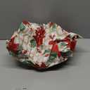 Covers For The Home Deluxe Elastic Edged Flannel Backed Vinyl Fitted Table Cover - Christmas Flower Pattern - Small Round - Fits Tables up to 40" - 44" Diameter