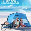 OutdoorMaster Beach Tent Sun Shelter for 3-4 Person, Pop Up Beach Tent Easy Setup with Sandbags, Portable Sun Shade Canopy with Carrying Bag for Beach & Outdoor, UPF50+ UV Protection, Family Size, X-Large