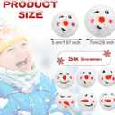 Zubebe 72 Pieces Snowball Fun Set Snowmen Balls Fake Cute Fight Smile Face Snowball with a Bag for Indoor Winter Adults Snowmen Ball Fight Christmas Party Decor, 6 Style(2 Inch,Cute)