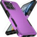 Vinve for Moto G 2025 Case with HD Screen Protector, Military-Grade Shockproof & Dual-Layer Protection, Anti-Slip Grip Design Phone Case, Purple