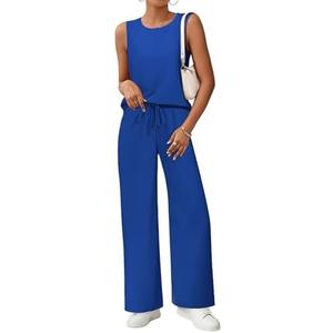 BB&KK Womens 2 Piece Outfits Summer Button Round Neck Sleeveless Top Wide Leg Pant Lounge Sets Vacation Travel Outfits, Size S BB&KK Womens 2 Piece Outfits Summer Button Round Neck Sleeveless Top Wide Leg Pant Lounge Sets Vacation Travel Outfits, Size S