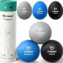 FitBeast Stress Balls for Adults, 6-Pack Hand Therapy Balls, Soft, Medium, Hard Tri-Density, Green, Orange, Blue (6 Piece Set - Gray, Sky, Black)