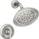 Moen Halle Spot Resist Brushed Nickel Shower Faucet Trim Set featuring Wide Showerhead and Lever Handle with Posi-Temp Valve Included, 82971SRN