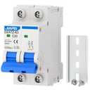 DC Miniature Circuit Breaker, 1000V 2 Pole 20 Amp Isolator for Solar PV System, Thermal Magnetic Trip DIN Rail Mount, C20 DC Disconnect Switch