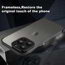 Metal Frameless Phone Case Compatible with iPhone 14 Pro Phone Models Minimalist Bumper Shell (Black Metal)