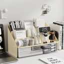 Lipsticks Holder,Lipgloss Organizer and Storage Display Case for Lip Gloss,Makeup Organizer with drawer,3 Rows spacious compartments & 1 extra drawers Makeup Holder & Cosmetics Display(Cream)