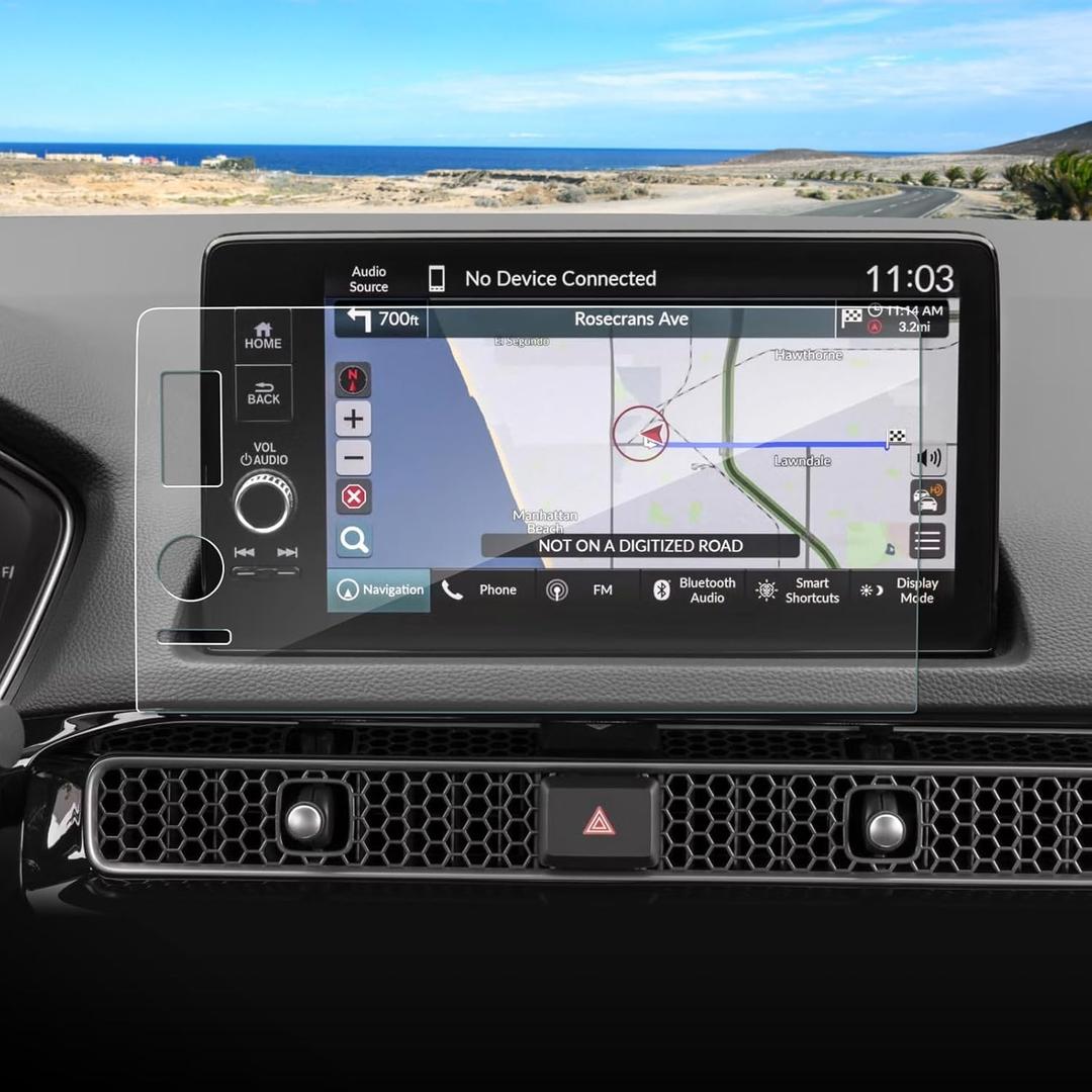 Anti-Glare Matte 2022-2026 Civic Screen Protector, for Honda Civic (Si/Type R/Sport Touring Hybrid/Touring) 9-inch Touchscreen, 9H Tempered Glass 2025 Civic Accessories HD&Anti-Fingerprint 9"