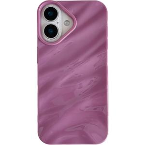 Caseative for iPhone 16 Case,Water Ripple Pattern Curly Wave Shape Soft Phone Case (Purple)
