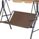 CREATCABIN Swing Seat Cover Replacement 600D Thickened Oxford Cloth Swing Chair Bench Cover Waterproof Porch Patio Swing Cushion Cover Replacements for Outdoor Garden Yard Swings Brown 33x18.9x18.9in