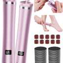 Upgrade Electric Foot Callus Remover, 2 in 1 Rechargeable Electric Callus Remover for Feet, 12 Adjustable Speed Foot File with 70 pcs Sandpaper Disk for Nail Care/Removal of Dead Skin Calluses, Pink