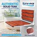 [Upgraded Version] 20" ADA Compliant Folding Teak Shower Seat Wall Mounted - Larger Teak Shower Bench, Home Care Folding Shower Seat for Inside Shower, Wall Mount Shower Chair Shower Stool, Max 400lb