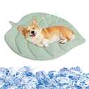 PUPTECK Dog Cooling Mat, 37”x33” Reversible Pet Self-Cooling Bed for Dogs, Thick & Soft Pet Cool Blanket Crate Kennel Pad, for Summer Indoor Outdoor, Green L