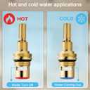 Brass 1-001 & Brass 1-002 Ceramic Valve Cartridge, Compatible with Cold widespread Cartridge and Hot widespread Cartridge, Brass Construction, include Brass 1-001 & Brass 1-002