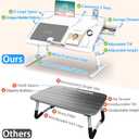 HETTHI Laptop Bed Desk, Adjustable Laptop Lap Desk with Drawer, X-Large Foldable Bed Table Tray for Bed Couch Floor Desk Writing Working Reading Eating Painting (Marble, 23.6"15.7")