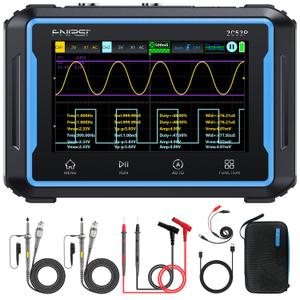 FNIRSI 2C53P Handheld Tablet Oscilloscope Multimeter DDS Signal Generator 3 in 1, 2CH Automotive Oscilloscope Multimeters with 50Mhz Bandwidth, 19999 Counts, 250MS/s Sampling, 4.3 inch Touch Screen