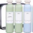 ASEVAT 8.8 oz Leak Proof Travel Bottle with Flip Cap, Shampoo and Conditioner Bottle Set, Refillable Containers for Lotion, Cream Shampoo(4Pcs) (Blue+Green)