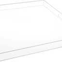 24×24 Inch Clear Acrylic Serving Tray with Handles Extra Large Ottoman Tray Decorative Tray Spill-Proof Coffee Table Space Saver Oversize Counter top Organizer Platter with Safe Edge